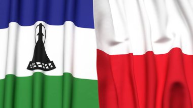 LESOTHO ve POLAND Bayrakları