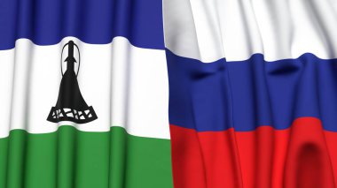 LESOTHO ve RUSSIA Bayrakları