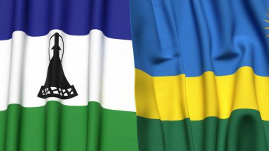 LESOTHO ve Rwanda Bayrakları