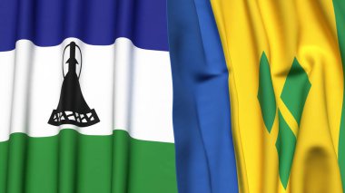 LESOTHO VE Aziz VINCENT Bayrakları