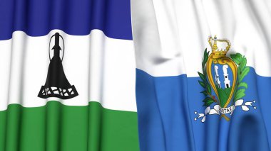LESOTHO ve SAN MARINO Bayrakları