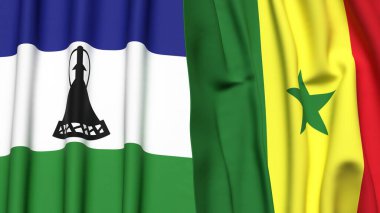 LESOTHO ve SENEGAL Bayrakları
