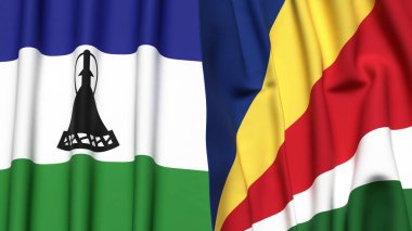 LESOTHO Bayrakları ve SEYCHELLES