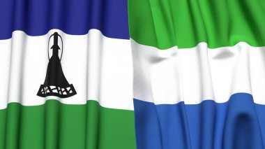 LESOTHO VE SIERRA LEON Bayrakları