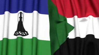 LESOTHO ve SUDAN Bayrakları
