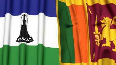 LESOTHO ve SRI LANKA Bayrakları