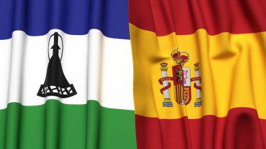 LESOTHO VE İSPAN Bayrakları