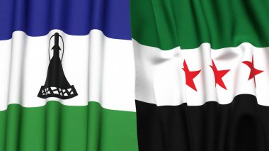 LESOTHO ve SYRIA Bayrakları