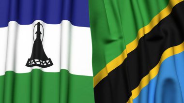 LESOTHO ve TANZANIA Bayrakları