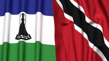 LESOTHO ve TRINIDAD Bayrakları