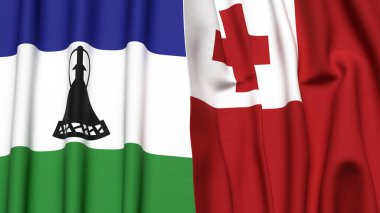 LESOTHO ve TONGA Bayrakları