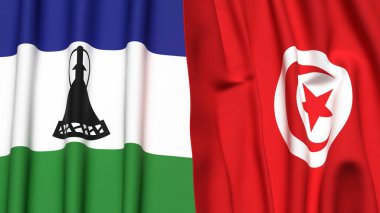 LESOTHO ve TUNISIA Bayrakları