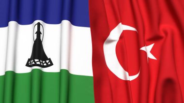 LESOTHO VE TURKEY Bayrakları