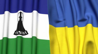 LESOTHO ve UKRAINE Bayrakları