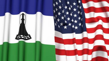 LESOTHO ve ABD Bayrakları