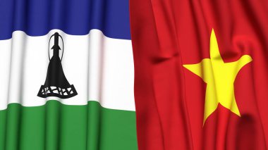 LESOTHO ve VİETNAM Bayrakları
