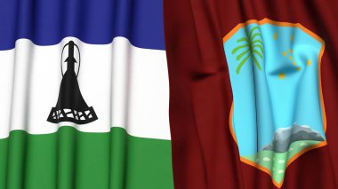 LESOTHO ve Batı Hint Adaları Bayrakları