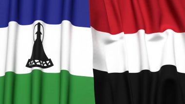 LESOTHO VE YEMEN Bayrakları