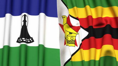 LESOTHO ve ZIMBABWE Bayrakları