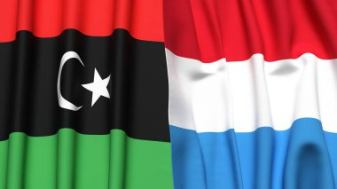LIBYA ve LUXEMBOURG Bayrakları