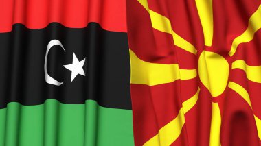 LIBYA ve MACEDONIA Bayrakları