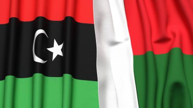 LIBYA ve MADAGASCAR Bayrakları