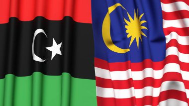 LIBYA ve MALAYSIA Bayrakları