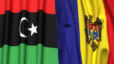 LIBYA ve MOLDOVA Bayrakları