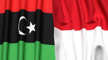 LIBYA ve Monako bayrakları