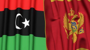 LIBYA ve MONTENEGRO Bayrakları
