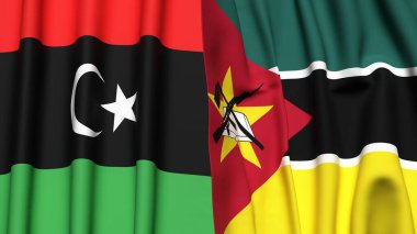 LIBYA ve MOZAMBİQUE Bayrakları