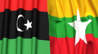 LIBYA ve Myanmar Bayrakları