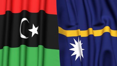 LIBYA ve NAURU Bayrakları