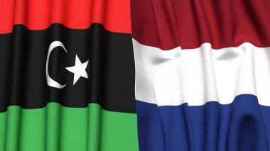 LIBYA VE NETHERLANDS Bayrakları