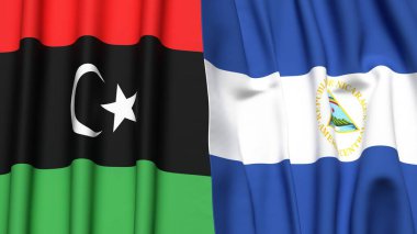 LIBYA ve NICARAGUA Bayrakları