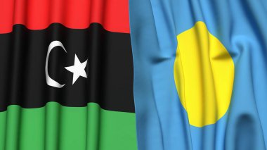 LIBYA ve PALAU Bayrakları