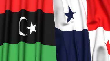 LIBYA ve Panama Bayrakları