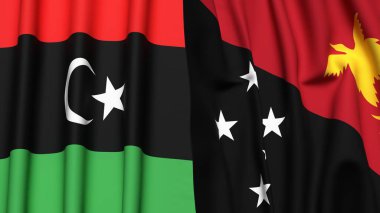 LIBYA VE PAPUA YENİ GUINEA Bayrakları