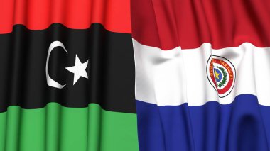 LIBYA ve PARAGUAY Bayrakları