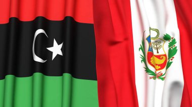 LIBYA ve Peru Bayrakları