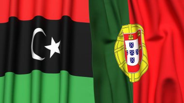 LIBYA ve PORTUGAL Bayrakları