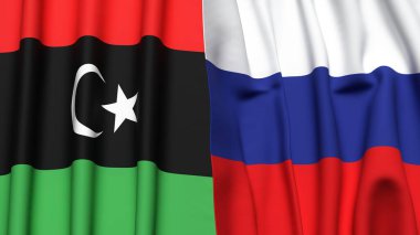 LIBYA ve RUSSIA Bayrakları