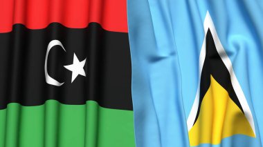 LIBYA ve SAINT LUCIA Bayrakları