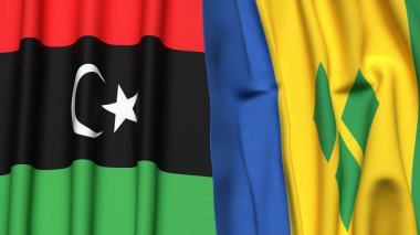 LIBYA VE SAINT VINCENT Bayrakları