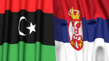LIBYA ve SERBIA Bayrakları