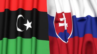 LIBYA ve SLOVAKIA Bayrakları