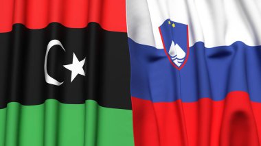 LIBYA ve SLOVENIA Bayrakları