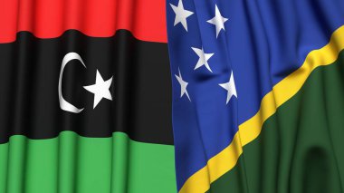 LIBYA Bayrakları ve SOLOMON Adaları