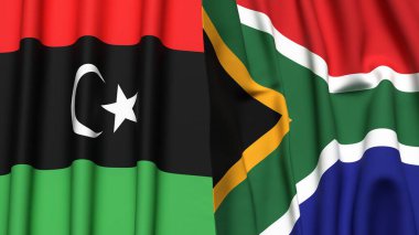 LIBYA VE Güney Afrika Bayrakları