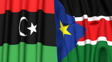 LIBYA VE GÜNEY SUDAN Bayrakları